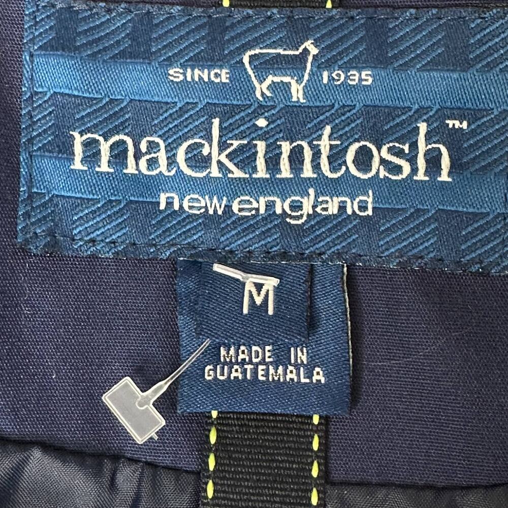 Mackintosh New England Rain Jacket Navy Lime Green Preppy Women Medium Pockets - Picture 2 of 10